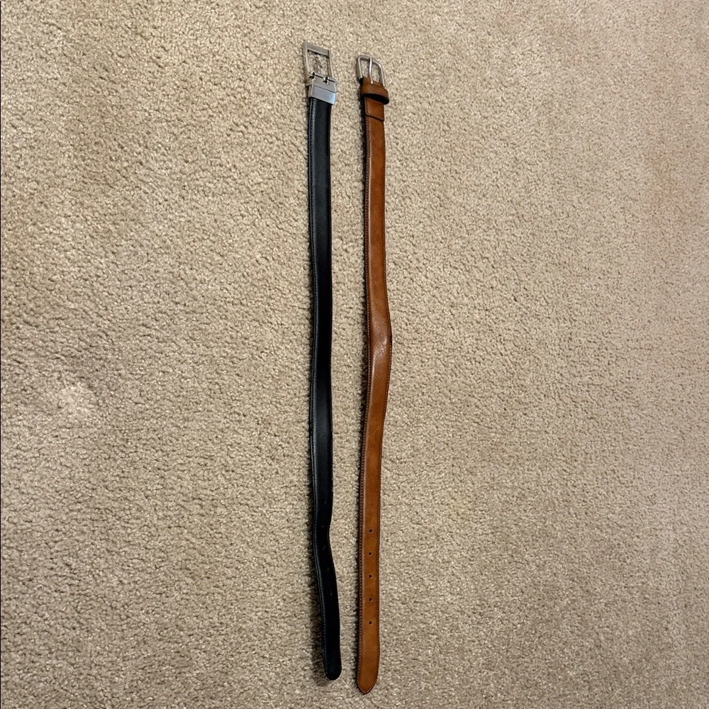 Boy’s Leather Dress Belts - Black and Brown